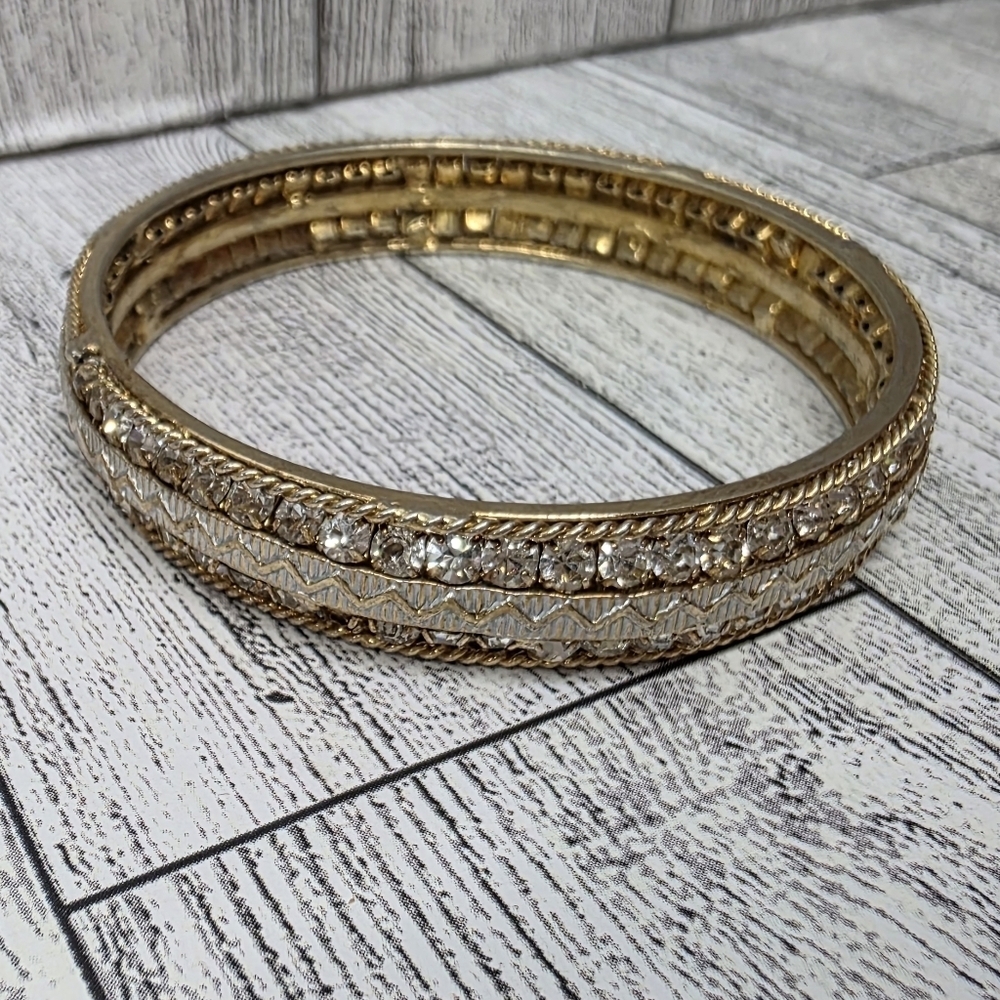 Elegant Gold and Silver Bangle Bracelet